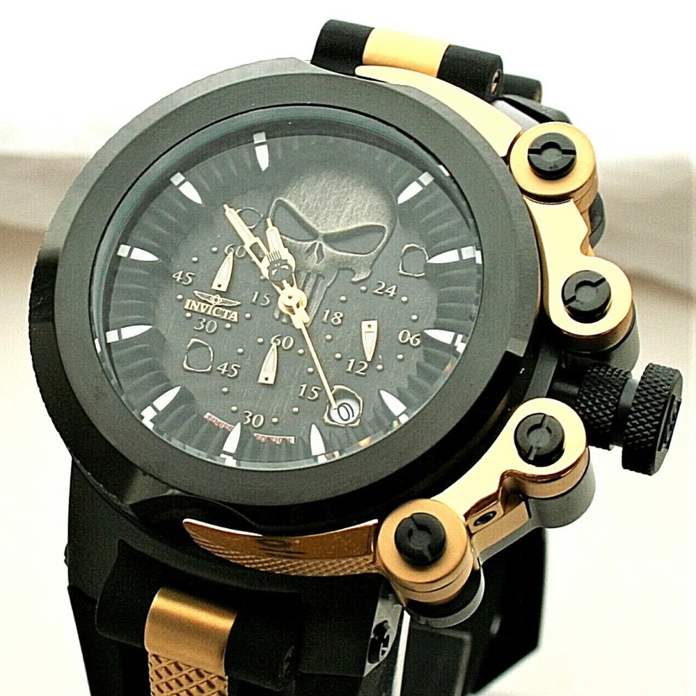 Invicta Marvel Punisher Coalition Forces Trigger 56mm Ltd.Ed Quartz Chrono Watch